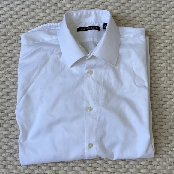 Michael Kors Boys Button Up Long Sleeve White Cotton Dress Shirt Size 20 - Picture 1 of 6